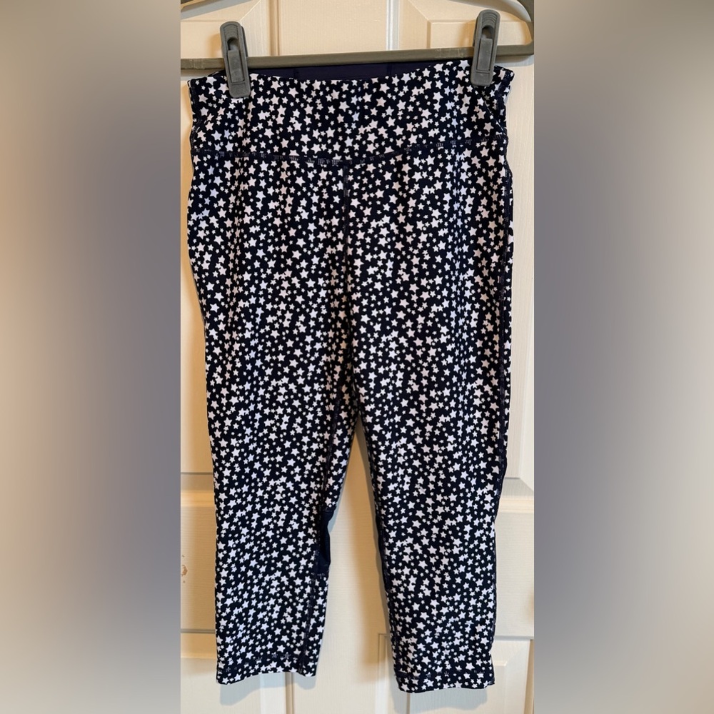 2/$10 Star Motif Tommy Hilfiger Sport leggings, size M. EUC. Navy/ white stars.